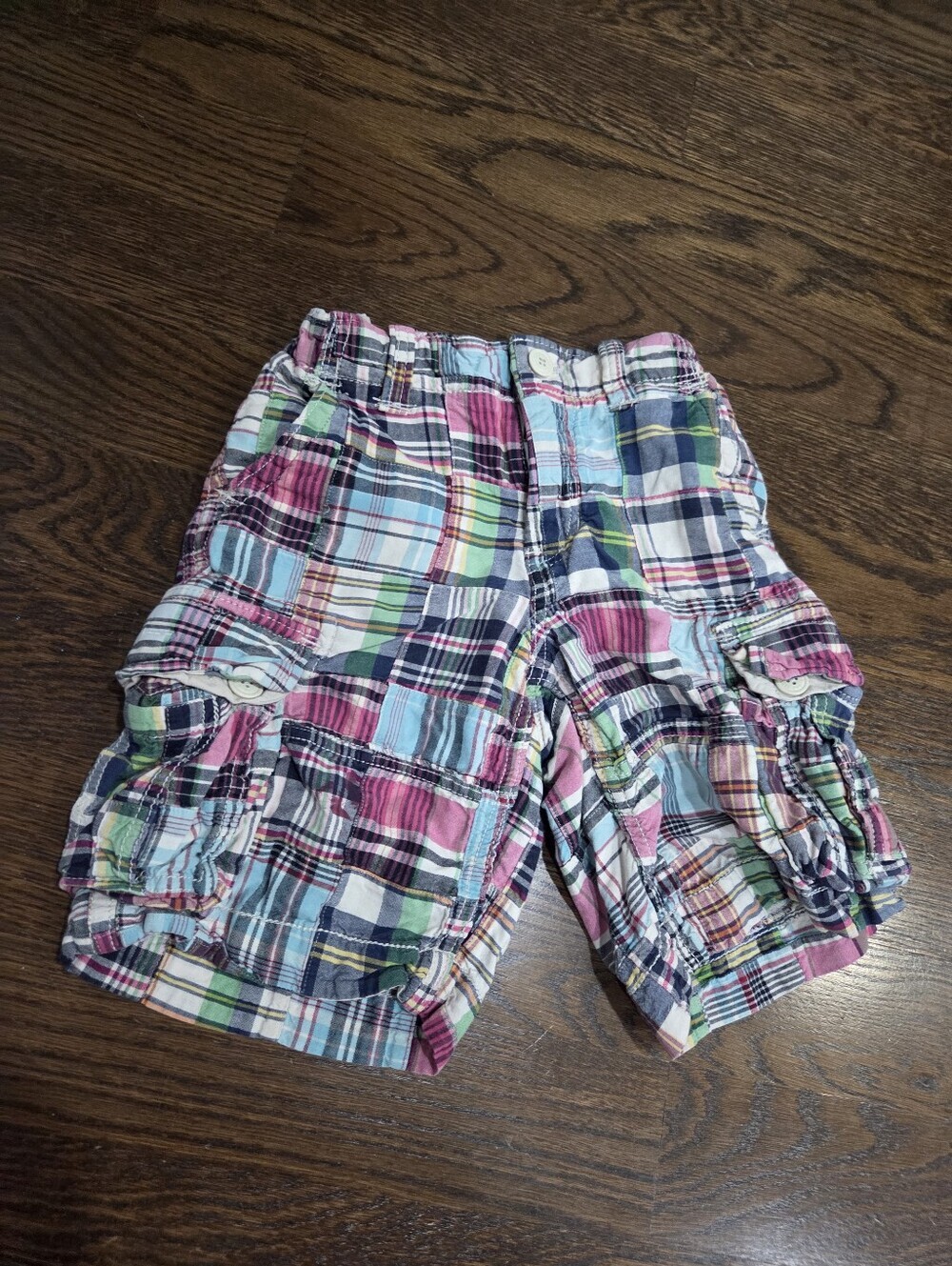 Gap Kids Multi-Color Plaid Cargo Shorts Boys Sz.7